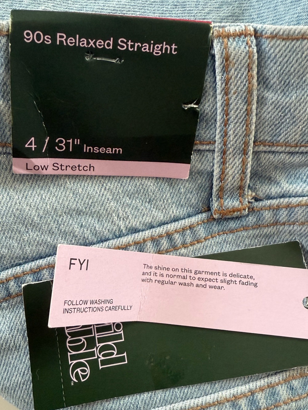 wild fable Light Blue Straight Leg Jeans for womens size 4 with shimmer - Picture 6 of 14